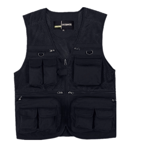 Gilet Estivo da Uomo – Multi Tasche, Rete Traspirante, Ideale per Pesca e Attività Outdoor