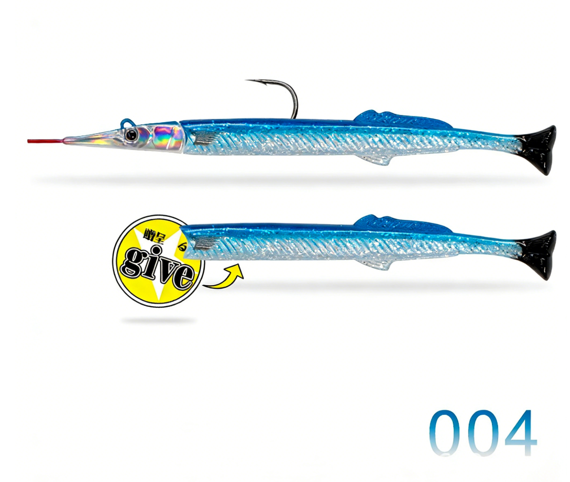 🎣 Hunthouse Needlefish Soft Lure – Testa Piombata + Corpo Morbido (140mm / 12.2g)