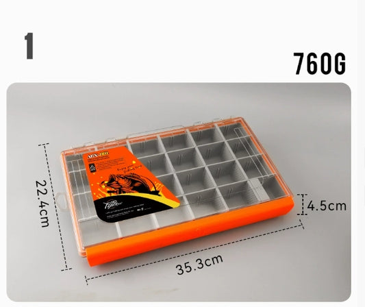 🎣 Scatola Porta Esche da Pesca – Multifunzione, Impermeabile, Robusta 📦 Disponibile in 2 misure – Vari colori – Grande capacità – Disposizione interna regolabile