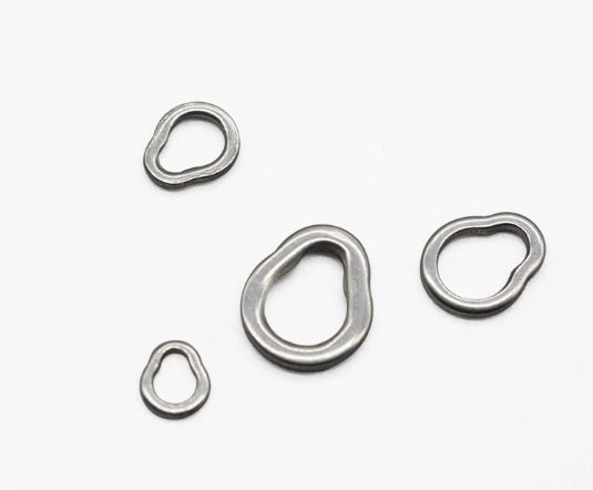 🧲 Anello Inox a Forma di Pera per Slow Jigging – 10 pz/confezione