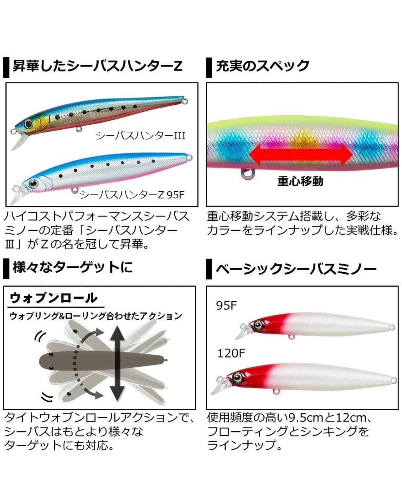 Minnow estilo cazador de lubina 120F / 90S