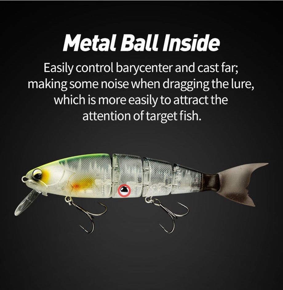 23cm 100g Multi Jointed Floating Swimbait Lure 4-Segment S Shape Hard Bait for Pike & Snakehead