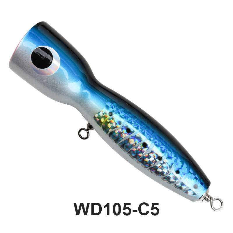 🌊 WD105 Popping Lure – Esche in Legno per Big Game Saltwater