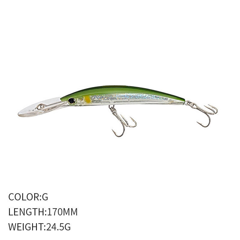 🎯 Minnow Galleggiante 170mm / 24.5g – Lungo Labbro per Nuoto Ampio e Riflessi Psichedelici