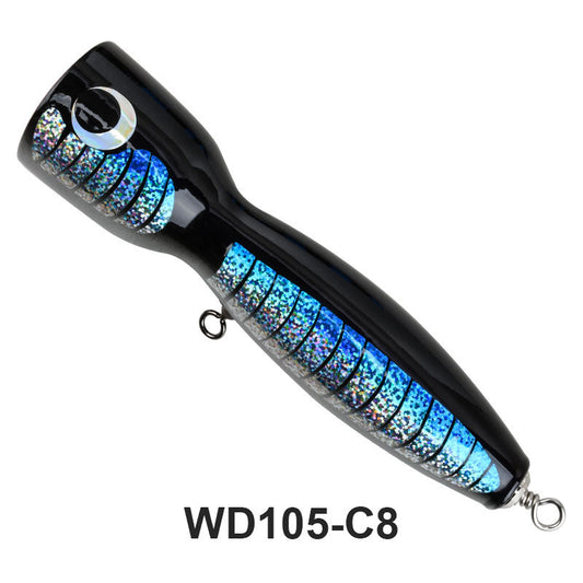 🌊 WD105 Popping Lure – Esche in Legno per Big Game Saltwater