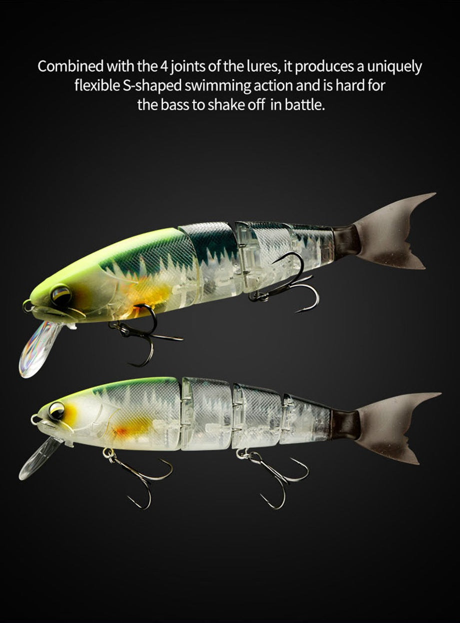 23cm 100g Multi Jointed Floating Swimbait Lure 4-Segment S Shape Hard Bait for Pike & Snakehead