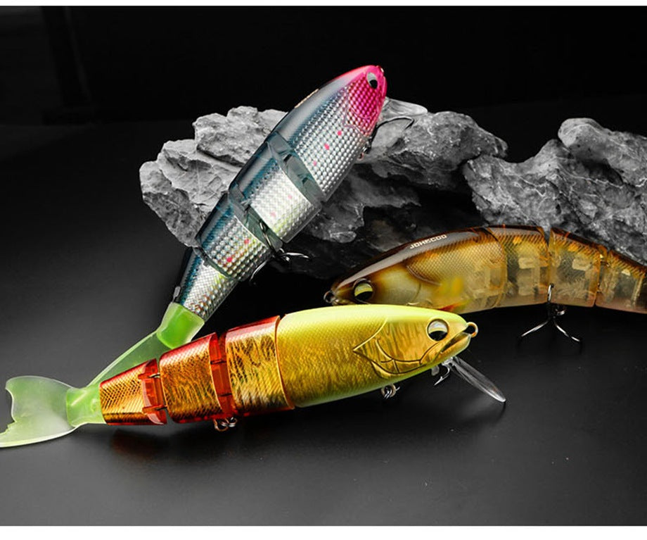 23cm 100g Multi Jointed Floating Swimbait Lure 4-Segment S Shape Hard Bait for Pike & Snakehead
