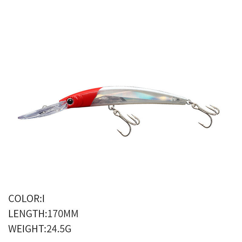 🎯 Minnow Galleggiante 170mm / 24.5g – Lungo Labbro per Nuoto Ampio e Riflessi Psichedelici