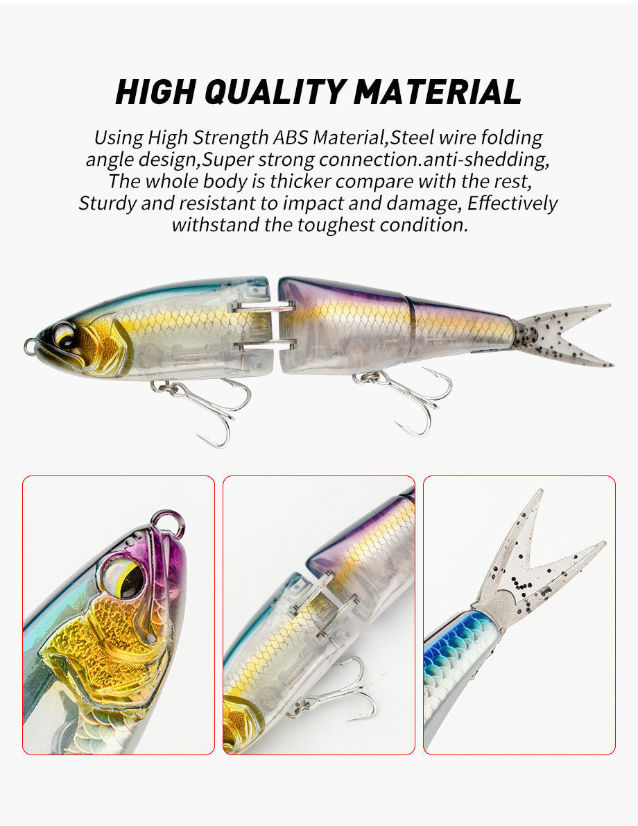 Floating 3-Segment Minnow Lure 17.8cm/50.8g – Saltwater Pencil Bait for Seabass & Mackerel