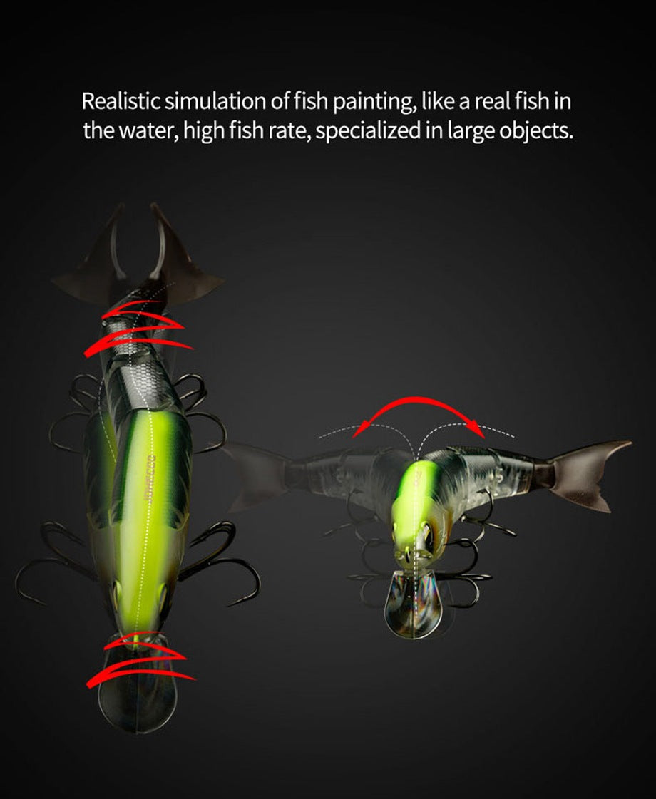 23cm 100g Multi Jointed Floating Swimbait Lure 4-Segment S Shape Hard Bait for Pike & Snakehead