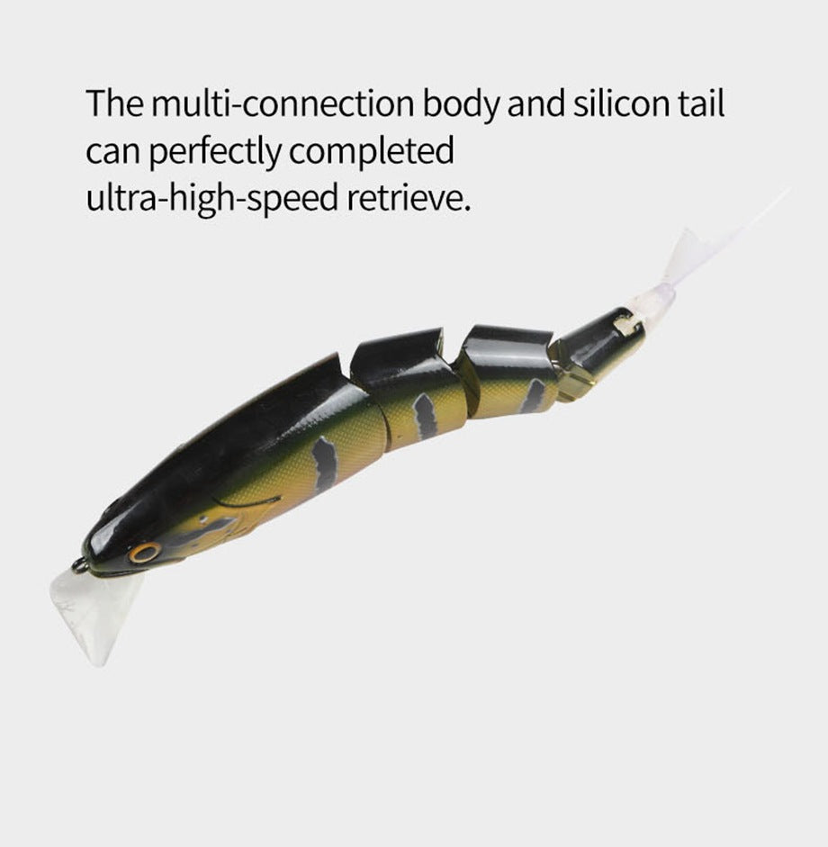 23cm 100g Multi Jointed Floating Swimbait Lure 4-Segment S Shape Hard Bait for Pike & Snakehead