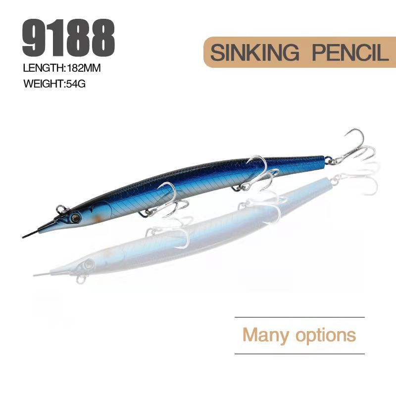 Cebo artificial tipo lápiz hundido, 182 mm, 54 g