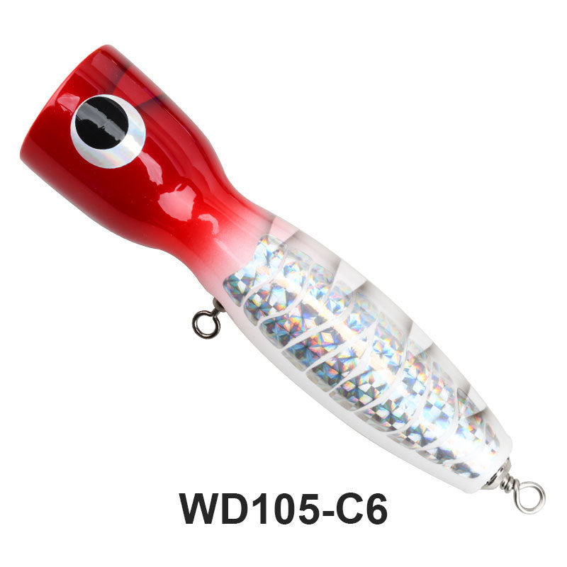 🌊 WD105 Popping Lure – Esche in Legno per Big Game Saltwater
