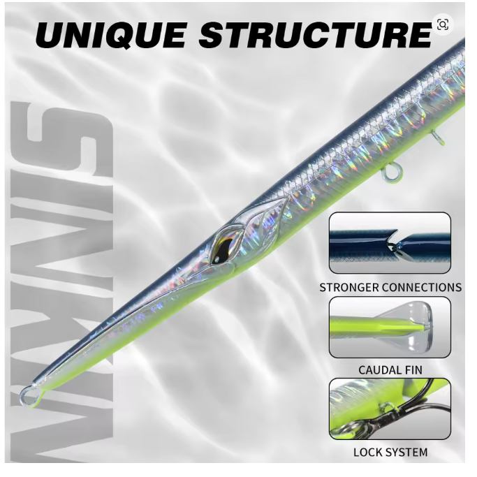 Hunthouse Matita Snodata 3 Sezioni – 255mm / 30.6g – Swimbait Affondante