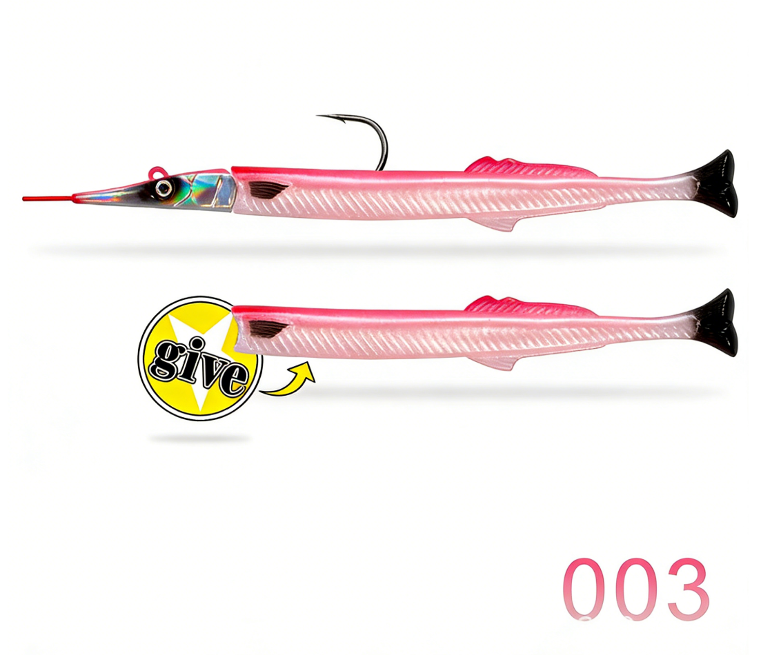 🎣 Hunthouse Needlefish Soft Lure – Testa Piombata + Corpo Morbido (140mm / 12.2g)