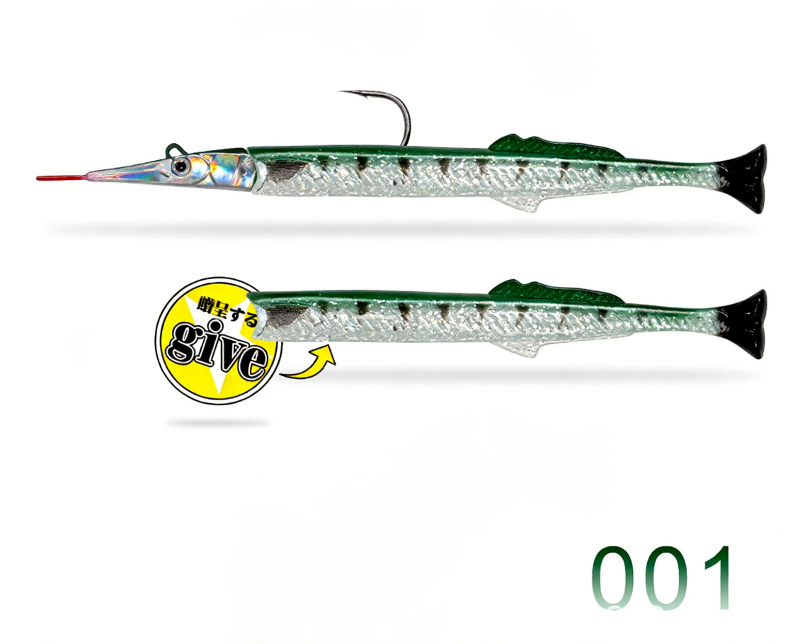 🎣 Hunthouse Needlefish Soft Lure – Testa Piombata + Corpo Morbido (140mm / 12.2g)