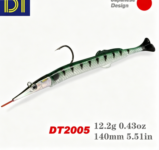 🎣 Hunthouse Needlefish Soft Lure – Testa Piombata + Corpo Morbido (140mm / 12.2g)