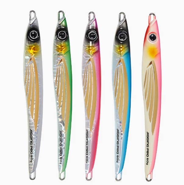 Jig Metallico IGGINGPRO 60g/80g/100g Glow al Buio – Esca Artificiale per Shore Jigging e Barca, Lancio Lungo