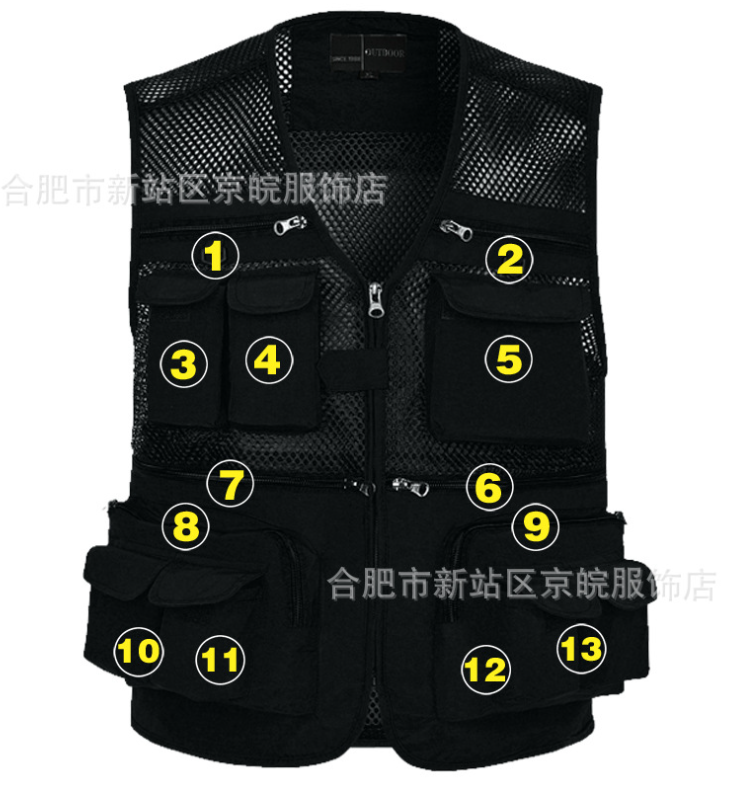 Gilet Estivo da Uomo – Multi Tasche, Rete Traspirante, Ideale per Pesca e Attività Outdoor