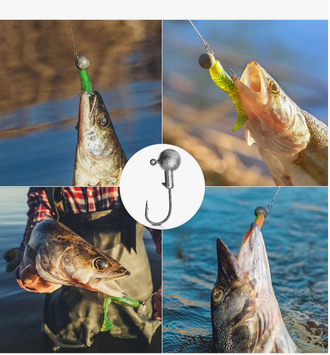 Testa Piombata 3.5g / 5g / 7g – Amo in Acciaio ad Alto Tenore di Carbonio · Rivestimento Antiruggine · Adatta per Spinning e Pesca in Mare/Acqua Dolce